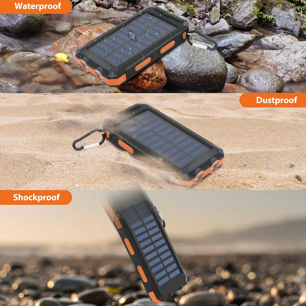 Outdoor 20000mAh Solar Power Bank Water Resistant