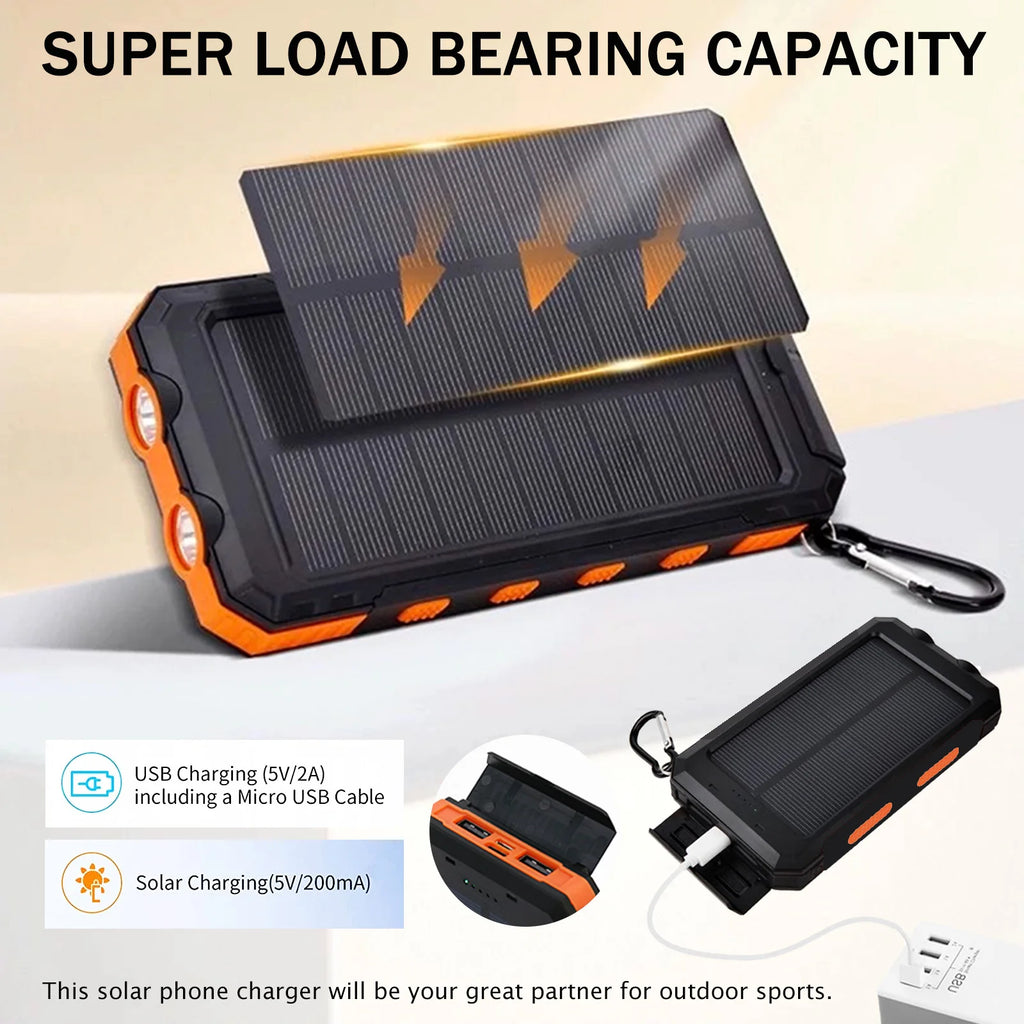 Outdoor 20000mAh Solar Power Bank Water Resistant