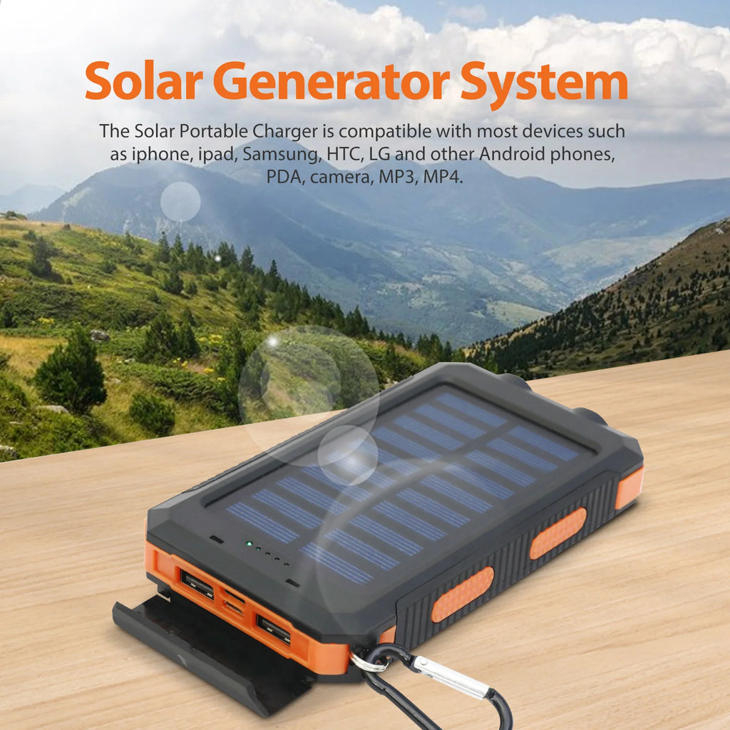 Outdoor 20000mAh Solar Power Bank Water Resistant