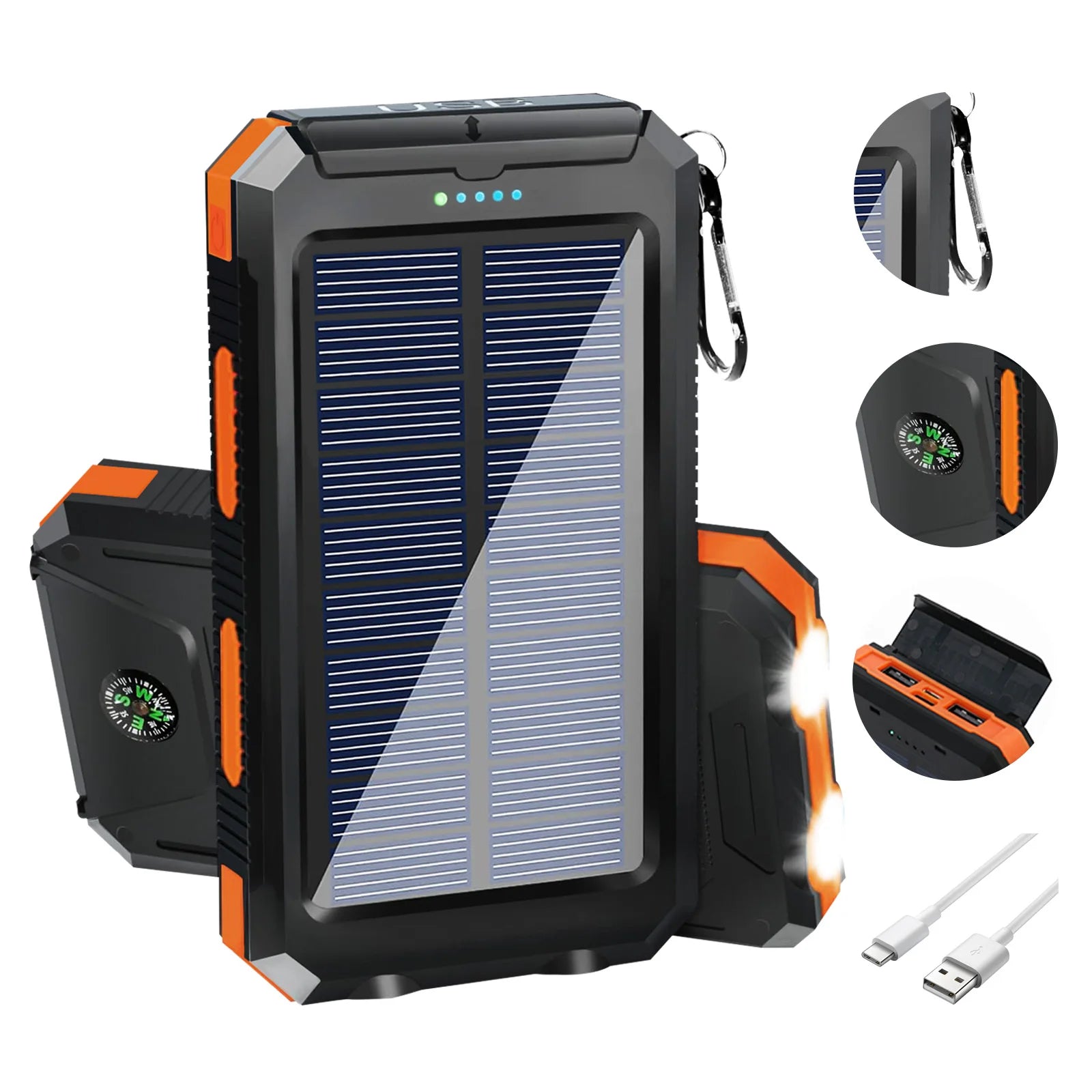 Outdoor 20000mAh Solar Power Bank Water Resistant